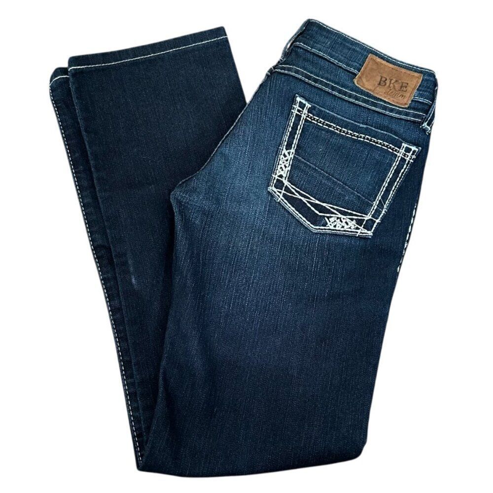 BKE Y2K Sabrina Blue Straight Leg Low Rise Dark Denim Classic Jeans